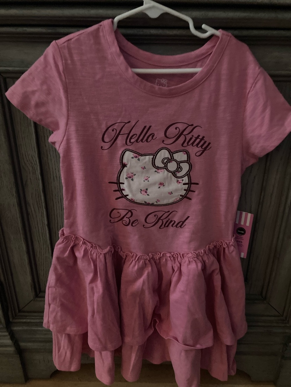 Hello Kitty Pink Ruffle Hem 'Be Kind' Tee Dress